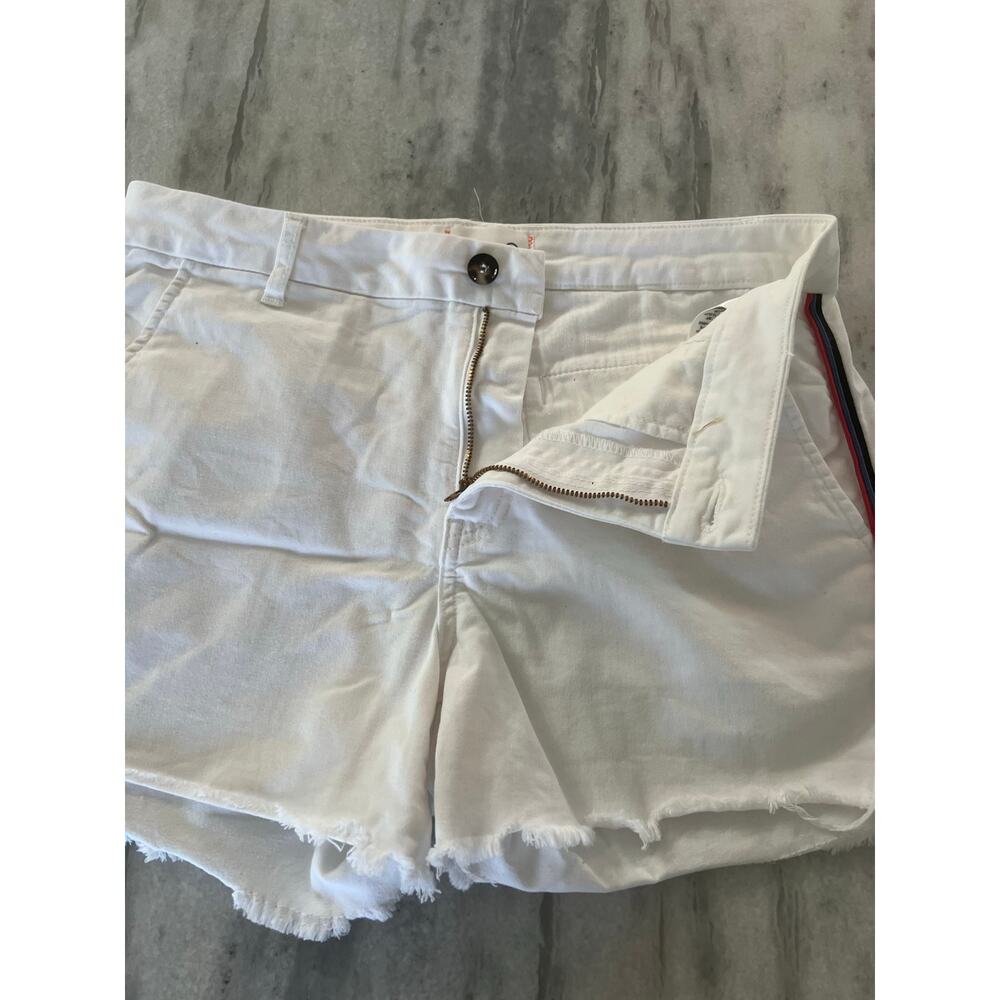 Sundry White Trouser Shorts Side Stripes Woman Size 28 Preppy Cut Offs Yacht - Picture 4 of 10